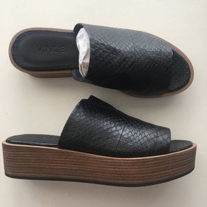 COPY - Vince | Black Embossed Snakeskin Platform …